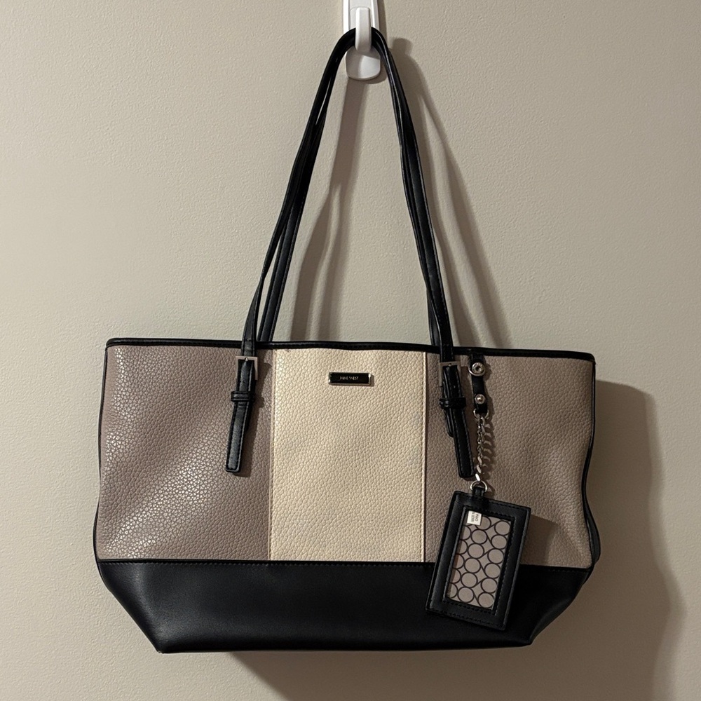 🏡 Nine West Women's Tote Bag - Black & Tan - OS - Picture 3 of 13